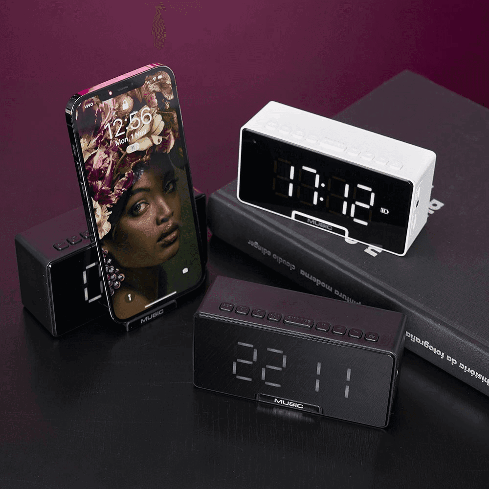 Caixa De Som Com Relógio 04065 Personalizada