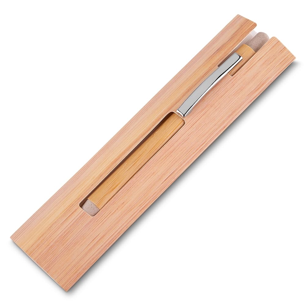 Caneta Ecológica de Bambu com Estojo 14672 Personalizada