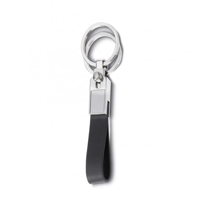 Chaveiro Metal Couro Sintético com 2 Argolas 14502 Personalizado