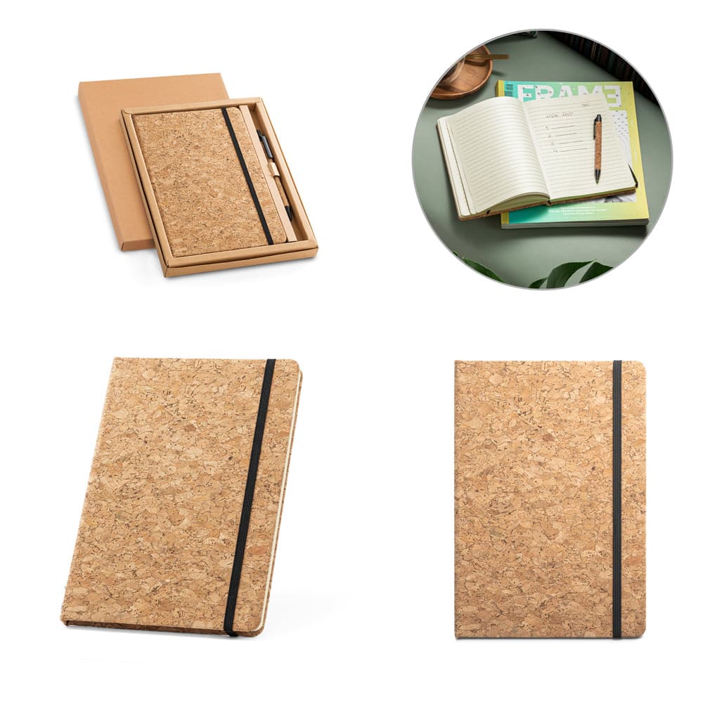 FREUD II. Conjunto de Caderno e Caneta em Cortiça 53631