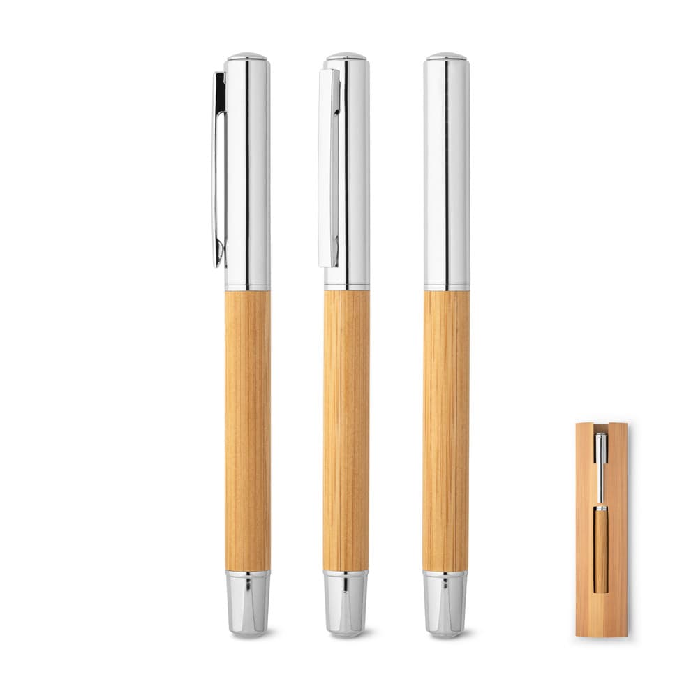 ELYSIA. Roller Em Aço Inox Reciclado E Bambu Com Tampa 91776 Personalizada