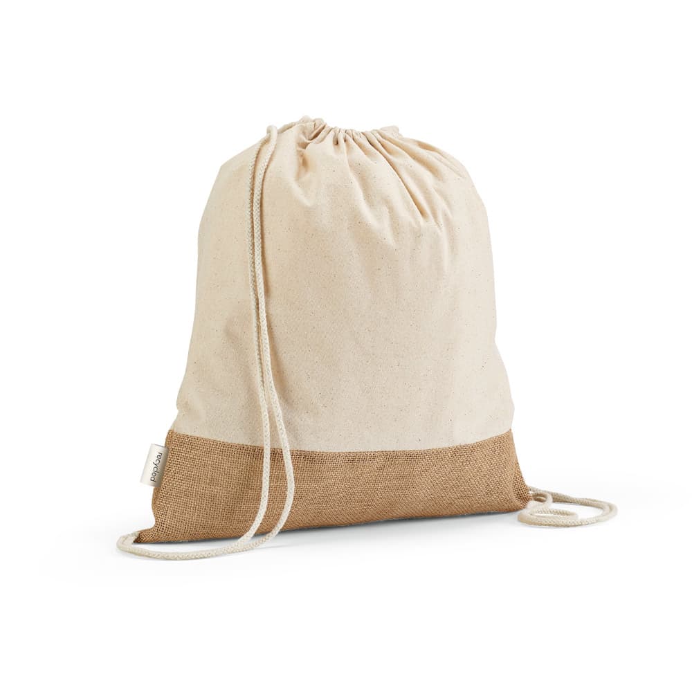 MALDIVAS BPACK. Sacola Tipo Mochila Em 70% Algodão Reciclado E 30% Poliéster Reciclado (180 G/M²) Com Base Em Juta 92344