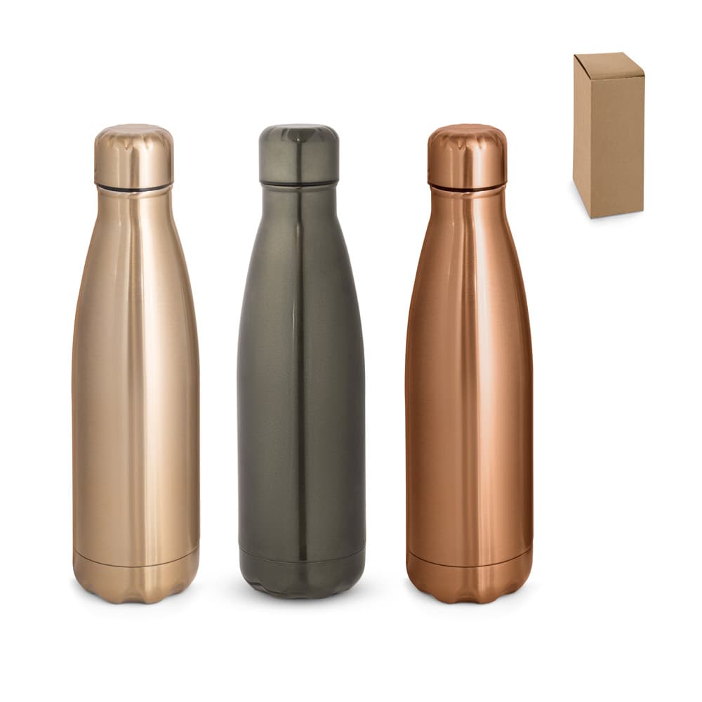 SHOW METALLIC. Garrafa Em Aço Inox Com Acabamento Mate Metálico 510 Ml 94335