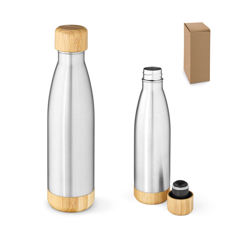 BROMELL 800. Garrafa Em Aço Inox (90% Reciclado) Com Tampa Em Bambu 800 Ml 94337