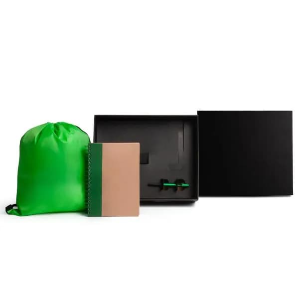 Kit Mochila, Caderno E Caneta - Verde - 3 Pçs KT-90380