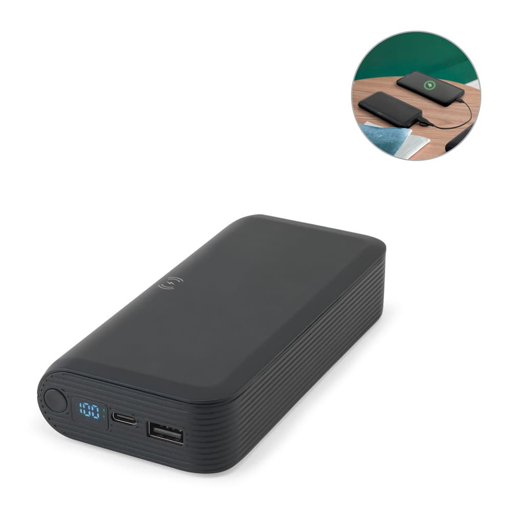 BECKER 20. Bateria Portátil Em ABS 100% Reciclado Indução Super Rápido 15W E 20'000 Mah 97144