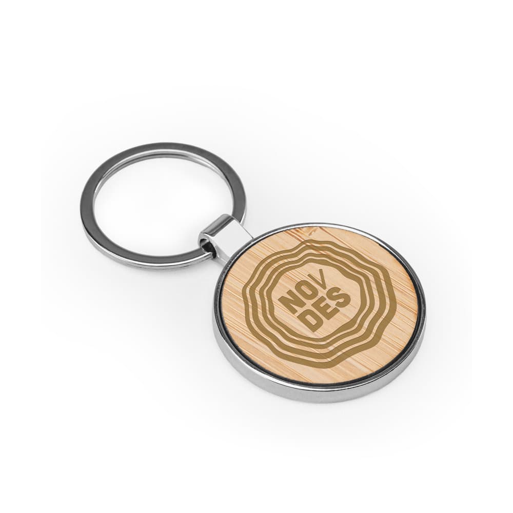 Gaston Round. Chaveiro Em Ferro Com Formato Redondo Em Zinco E Bambu 95119