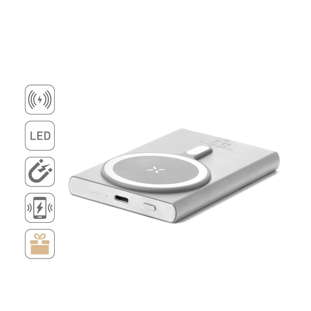 Wright 5: powerbank magnético super-rápido em alumínio e ABS reciclados (5.000 mAh) - 97215